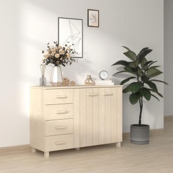 Aparador HAMAR de madera de pino maciza 113x40x80 cm, mueble de almacenaje para salón, buffet, armario auxiliar y armario de almacenamiento en color marrón miel