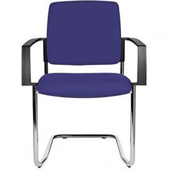 Silla Apilable Oscilante Acolchada Topstar 115063 con Estructura Cromada y Tapizado Azul