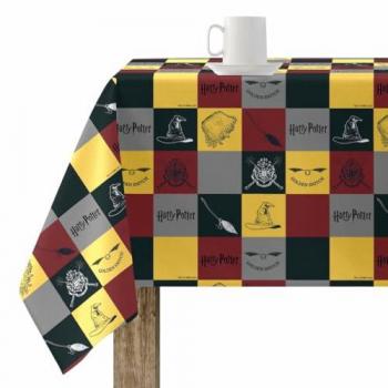 Mantel resinado antimanchas Harry Potter modelo Hogwarts, tamaño 250x140 cm, tacto plastificado, resistente a las manchas, diseño a cuadros