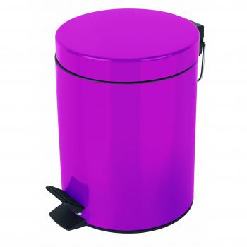 Papelera con pedal Sydney 3L de metal, color rosa, con cubo extraíble