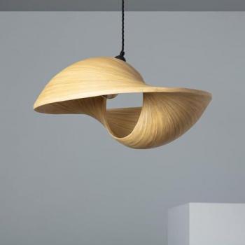 Lámpara Colgante de Bambú Shuka Acacia Trenzado Negro ILUZZIA para Decoración de Salón, Habitación y Dormitorio