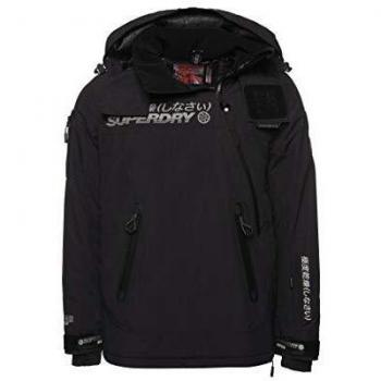 Superdry Hombre Chaqueta sin Cierre Snow Rescue Negro Ónice XXL