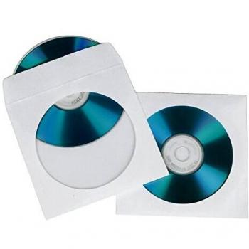 Bolsas de Papel para CD/DVD Hama, 100 Unidades, Color Blanco