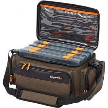 Bolsa de Sistema Savage Gear S con 3 Cajas y 5 Bolsas - Capacidad 5.5L (15x36x23cm)