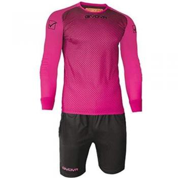 Conjunto de Portero Givova Manchester, Equipación Completa de Manga Larga y Pantalón, Color Celeste/Negro, Talla L