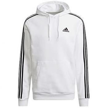 Sudadera con Gorro Adidas Essentials 3 Rayas Hombre Talla M Color Blanco/Negro