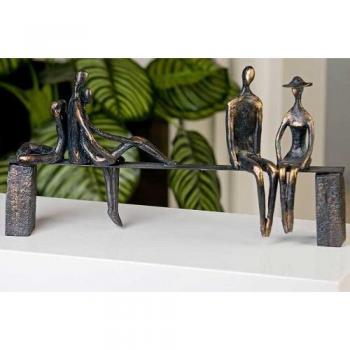 Escultura Decorativa Casablanca de Gilde, Diseño Moderno, Bronce, 23 cm, con Colgante de Frase, Ideal para Sala de Estar