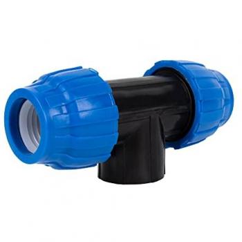 Tee 90° Rosca Hembra PP PN16 | Diámetro 40 mm y 3/4 | Pack de 1 Unidad