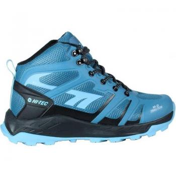 Zapatillas de deporte para mujer Hi-Tec Toubkal Mid WP en color azul, modelo O090123-004, con características de impermeabilidad y diseño específico para montaña