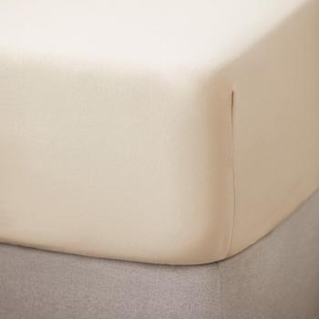 Sábana bajera de algodón egipcio 300 hilos Sahara Beige Mate