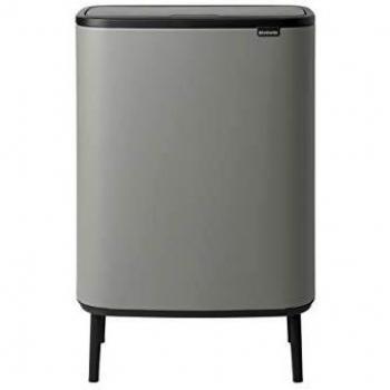 Brabantia Bo Touch Bin Hi Cubo de basura con patas 60 l, color mineral Concrete Grey