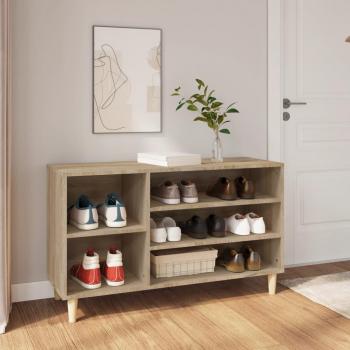 Zapatero de Madera Roble Claro 5 Compartimentos 60X102x36 cm