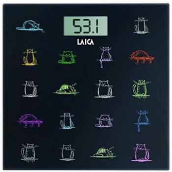 Laica PS1061 Bascula Electronica Gatos, 180 kg, 3 V, Negro, Multicolor