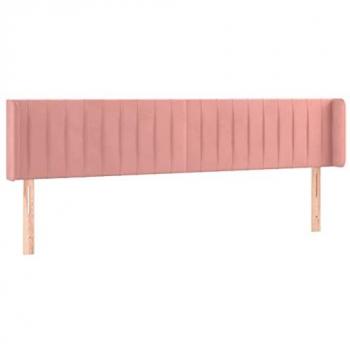 Cabecero con LED de terciopelo rosa 163x16x78/88 cm