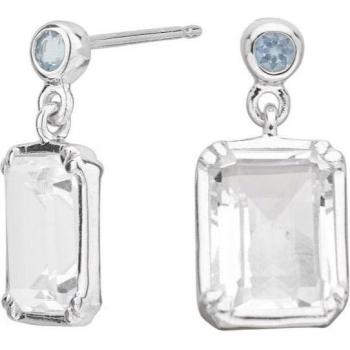Pendientes Itemporality cristal de roca y topacio azul - SEA-107-132-UU