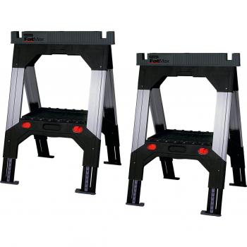 Stanley FatMax Juego de 2 Caballetes de Aluminio con Patas Telescópicas