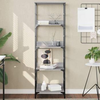 Estantería Sonoma de madera multicapa gris 50x33x153 cm