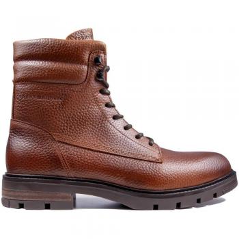 Tommy Hilfiger Men's Warm Padded Leather Winter Boot - Cognac - Size 8