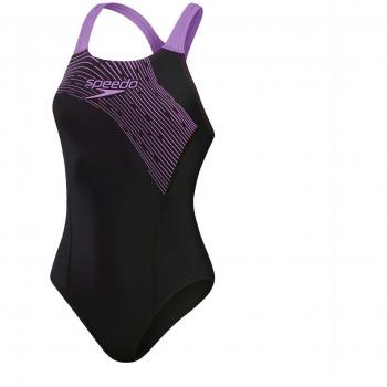 Bañador de mujer Speedo Medley Logo One Piece negro lila - 36