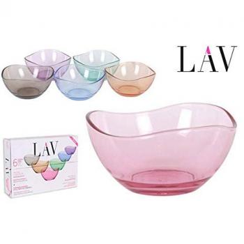 Lav 52420 Bol 12 cm/310Cc Pastel, Colores Surtidos, Vidrio