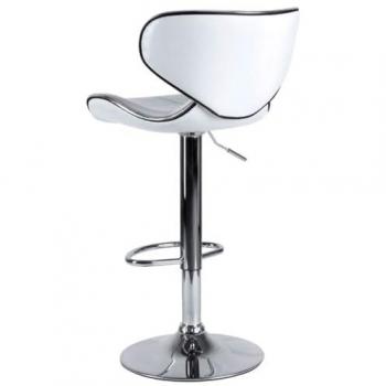 Taburete Lester - Taburete de cocina en color blanco, diseño vanguardista, tapizado en polipiel