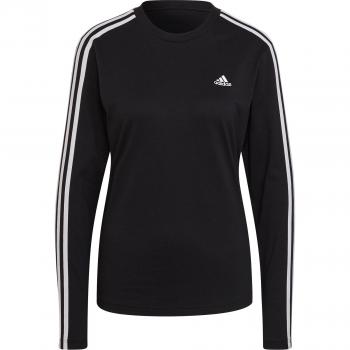 Camiseta Adidas Women 3 Stripes Long Sleeve T-Shirt Negro Hf7261