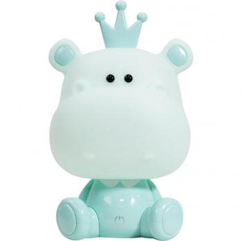 Lámpara de mesa HIPPO Plástico Verde, Lámpara de mesa infantil LED integrada, color verde