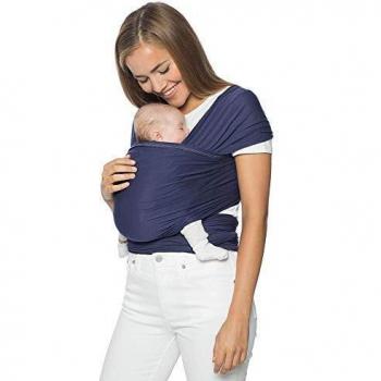 Ergobaby Fular Aura Índigo - Portabebés Elástico Suave Y Transpirable Para Recién Nacidos Hasta 11, 3 Kg, Añil