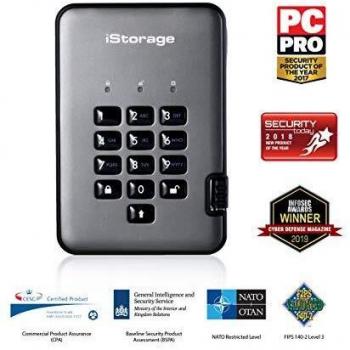 Disco Duro Externo Encriptado iStorage diskAshur PRO2 500 GB USB 3.1/3.2, Seguridad FIPS Nivel 2, Resistente al Agua y al Polvo