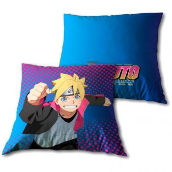 Cojín Boruto 35x35cm - Cojín decorativo con diseño de Boruto, medidas 35x35 cm, relleno suave y cómodo, funda de poliéster resistente, apto para decoración de interiores y exteriores