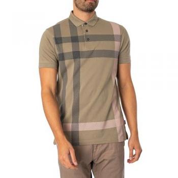 Barbour Men's Oversized Tartan Polo Shirt - Dusty Green - Size S