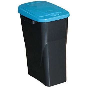 M Home Cubo 15 L ECOBIN con Tapa Azul 20x31x42 cm, Anthracite/Bleu, 25 x 29 x 44
