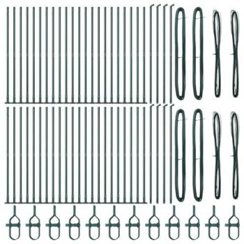 Juego de 52 Postes de Cerca con Placas Base Ø32mm 68,5cm Acero Galvanizado