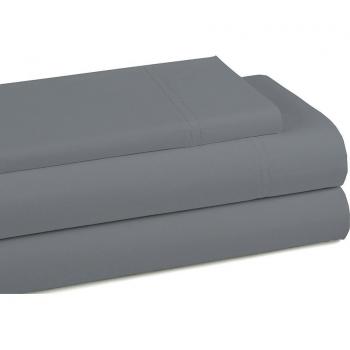 Juego de Sábanas de Algodón Orgánico Gris Oscuro Cama de 135/140