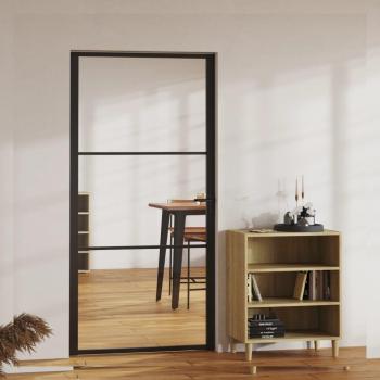Black ESG Glass and Aluminum Interior Door 102.5x201.5 cm