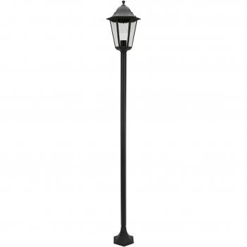Smartwares 1000914 Farol clásico con conector E27, adecuado para bombillas de hasta 60 W, aluminio/cristal, Negro, 1.70 m