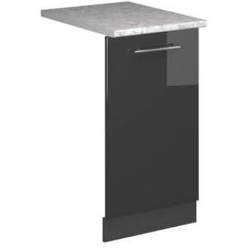 Panel frontal para lavavajillas Fame-Line, Antracita alto brillo, 45 cm, efecto mármol