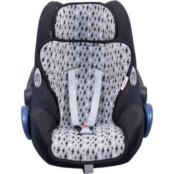 Colchoneta Universal Jyoko para Silla de Coche Grupo 0, 1, 2 y 3 - Fresco en Cualquier Viaje Black Rayo