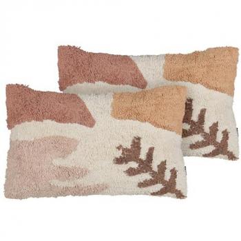 Conjunto de 2 cojines decorativos de algodón multicolor estilo boho 30 x 50 cm Camassia