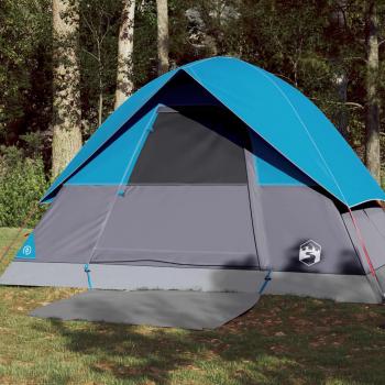 vidaXL Tienda de campaña iglú 3 personas impermeable tela opaca color blanco opaco, azul, gris y naranja