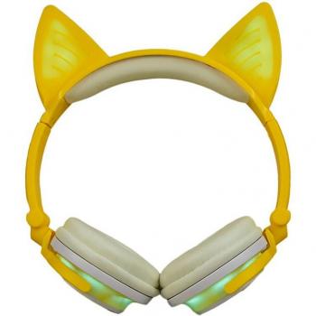 Auriculares Inalámbricos Bluetooth Plegables con Orejas de Gato Parpadeantes y Luz LED para Niños - Auriculares Gaming Holyhah