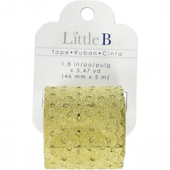 Little B con purpurina cinta con encaje de color oro con purpurina cinta, acrílico, multicolor, 48 mm x 5 m, 2 piezas