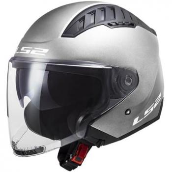 Casco LS2 OF600 Copter Plata Mate, Casco Jet, color plata mate, talla S