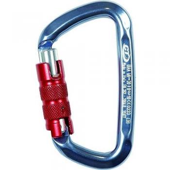 Climbing Technology D-Shape TG - Mosquetón en D con Anilla de 3 Movimientos, Color Azul