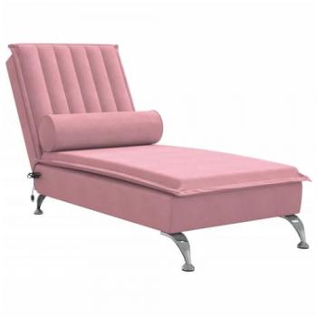 Sofá diván de masaje con cojín de terciopelo rosa