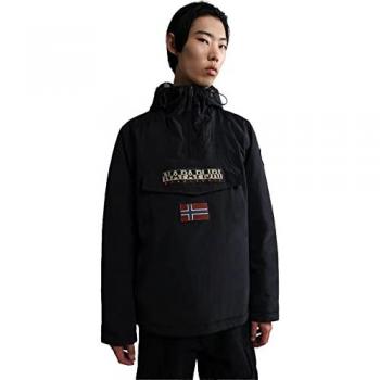 Napapijri Men's Black Rainforest Winter Anorak Jacket - Regular Fit - Size XXL