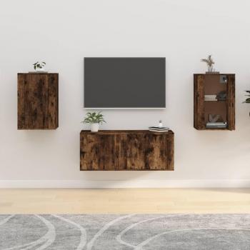 Mueble de TV 2 piezas Smoke Oak 40x34,5x60 cm
