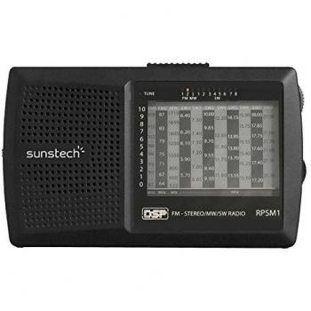 Sunstech RPSM1 - Radio portátil con Altavoz Integrado, Color Negro