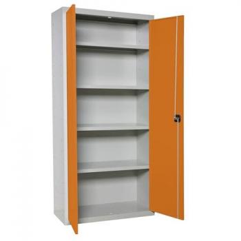 Armario Metálico Multiusos SimonRack 2 Puertas, 4 Estantes, 1800x600x400 mm, Gris/Naranja
