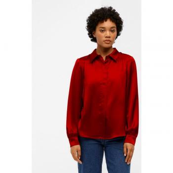Camisa de mujer de satén manga larga Object